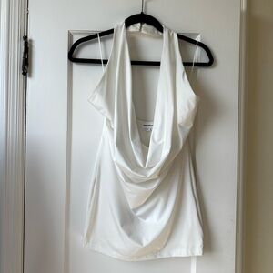 superdown white body con halter dress